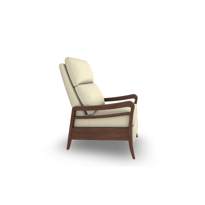 Modern High Leg Recliner, Dark Walnut, Eggshell