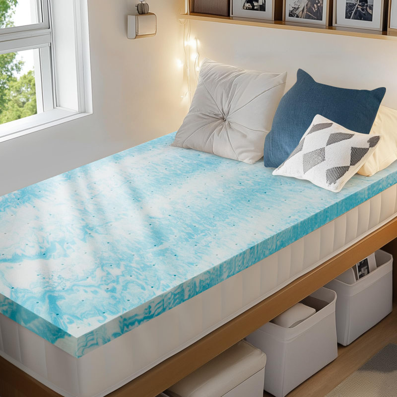 Gel-Infused Memory Foam Mattress Topper, 2-4 Inch High-Density, Pressure Relief, Breathable & Supportive, Available In All Sizes