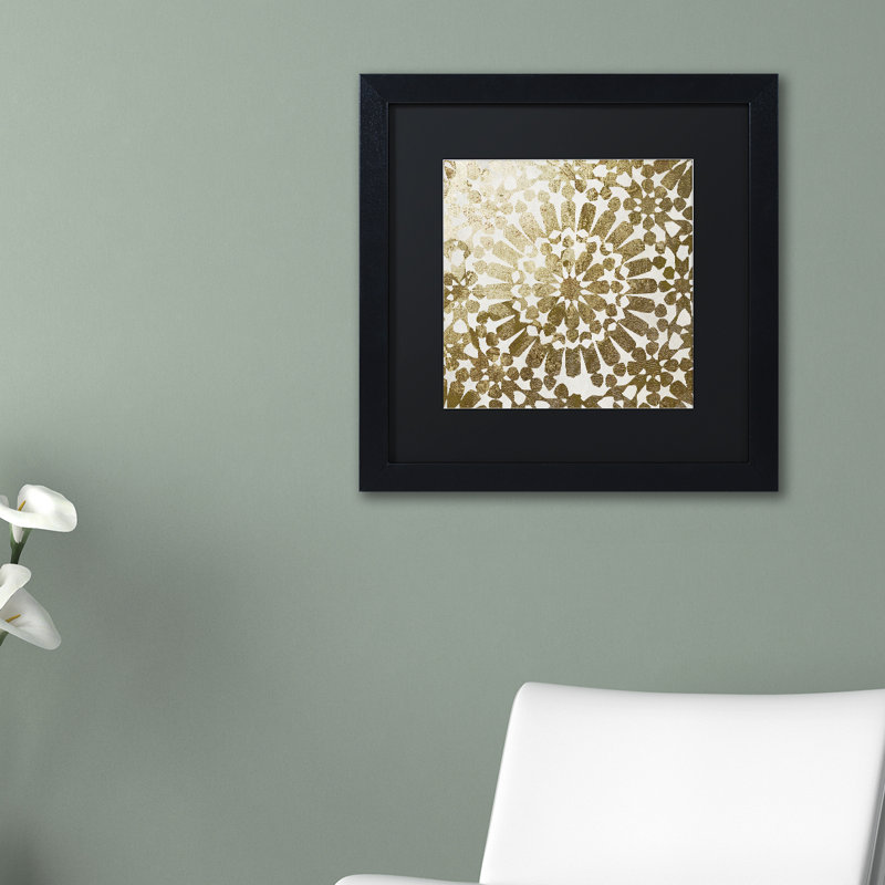 «Jadaya Moroccan Gold I» par Color Bakery, impression encadrée, Noir, H 16 po x l 16 po x P 0,5 po