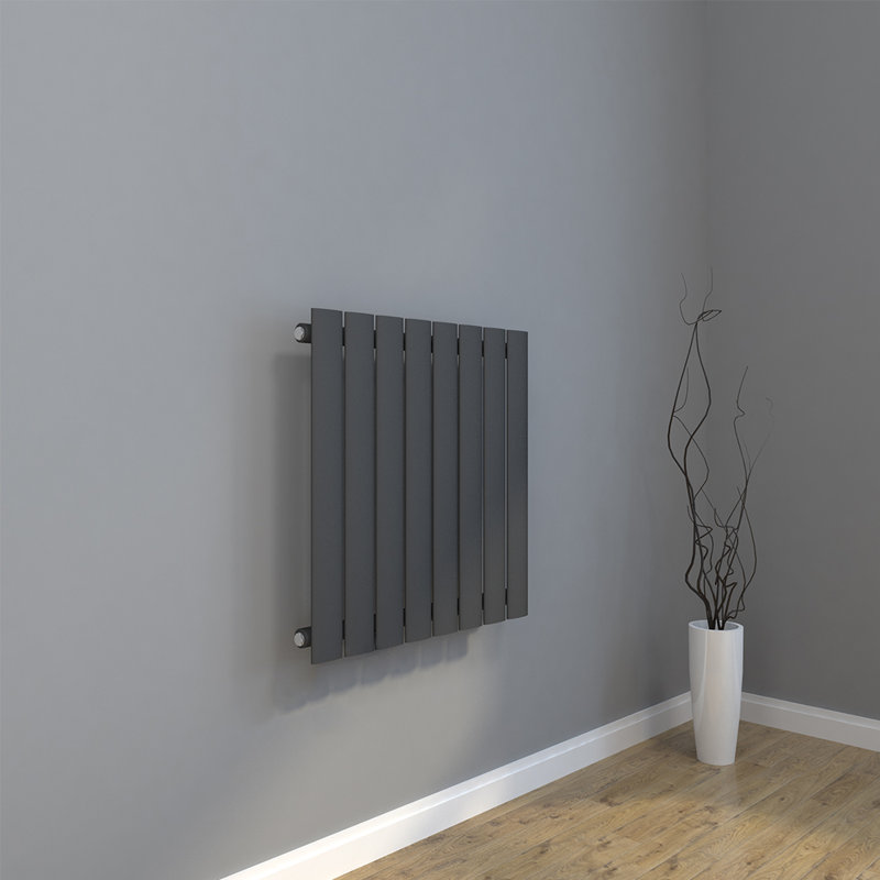 Reita Horizontal Designer Radiator, 63cm H x 61.6cm W x 5cm D, Grey