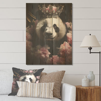 Portrait d'un panda Regal - animal panda sur bois