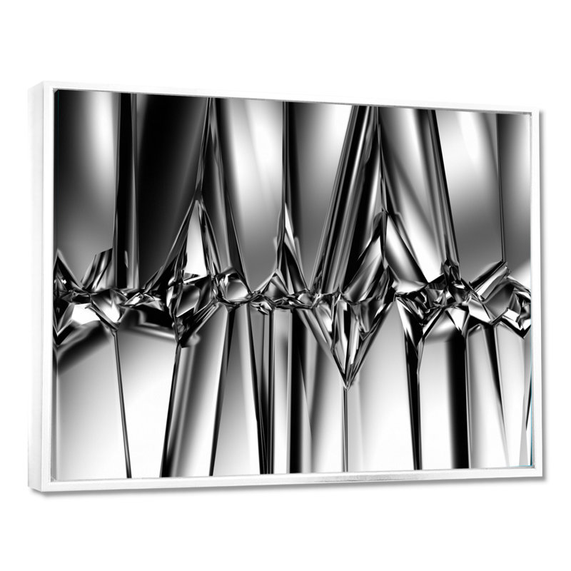 « black white crystal background », reproduction d’impression sur toile tendue, H 12 po x l 20 po, Cadre flottant, Blanc