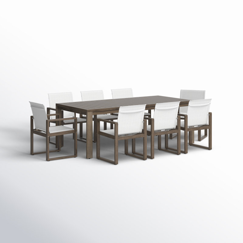Ensemble de salle à manger rectangulaire 8 personnes pour 8 personnes avec accoudoirs brun foncé Joly