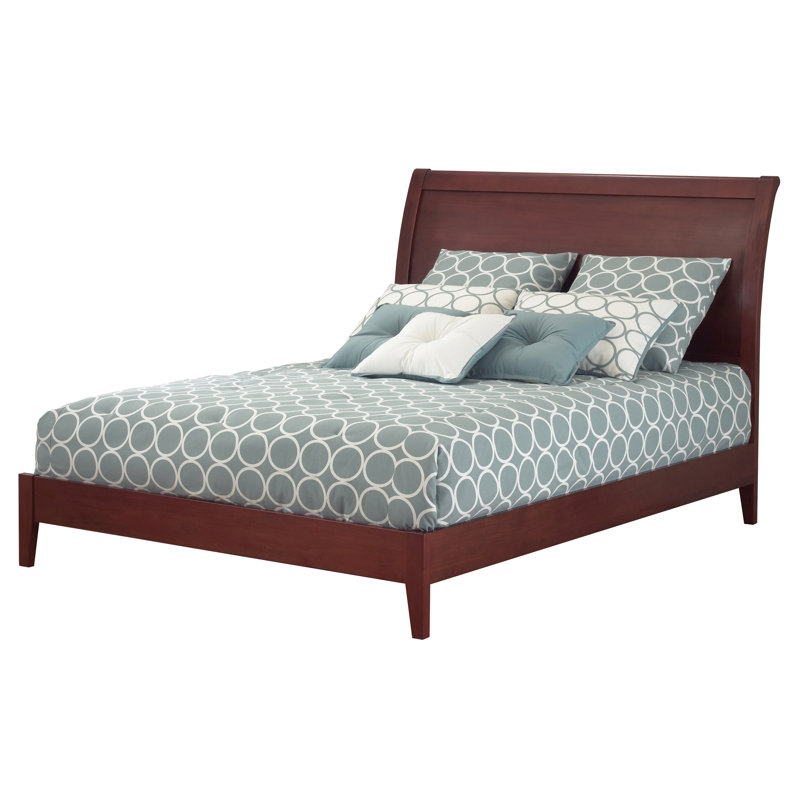 Java Solid Wood Bed, Full, Mahogany