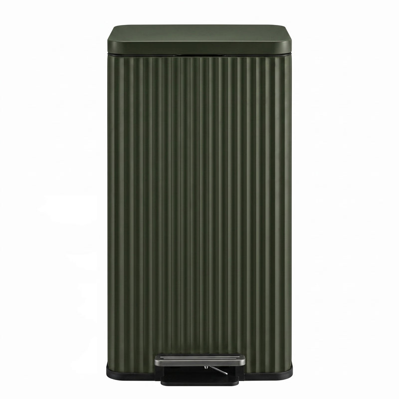 Poubelle de cuisine de 13 gallons avec couvercle, 13 Gallon, Vert