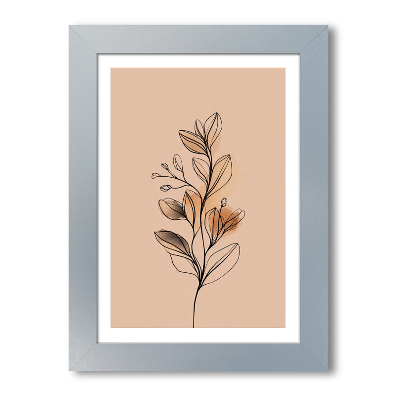 Giclee Art Print Scandinavian Botanical Linework Wall Art Soft Peach Terracotta Minimal Plant Illustration Home Decor 1 Piece Wall Art