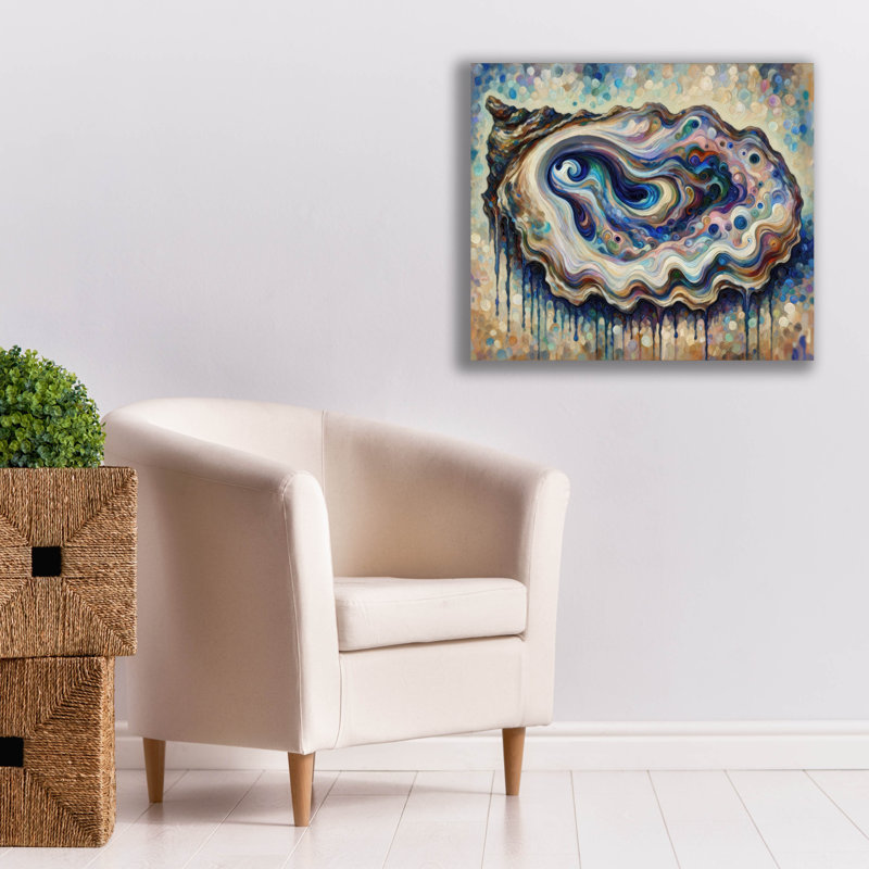  «Trippy Oyster» par Rich Monet, art mural sur toile, 30 po x 26 po, H 26 po x l 30 po