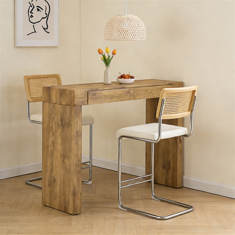 Ensemble 2 pièces de chaise de bar en cuir