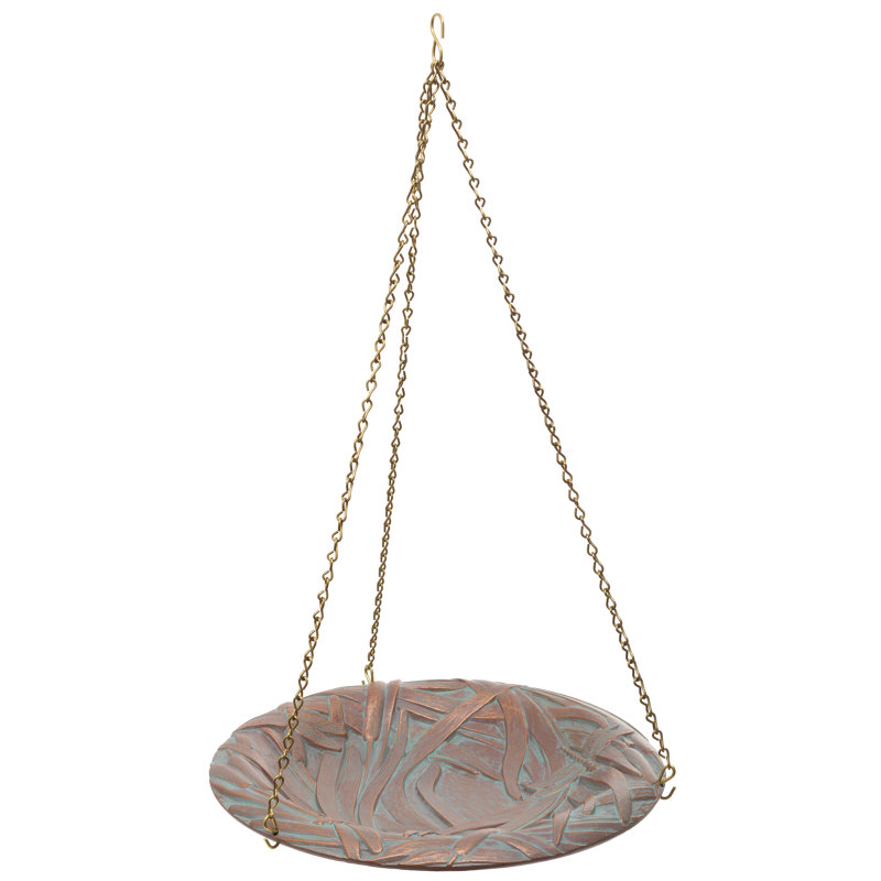 Dragonfly Hanging Birdbath, Copper Verdi