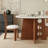 White&Walnut Round Sintered Stone Dining table-375124524