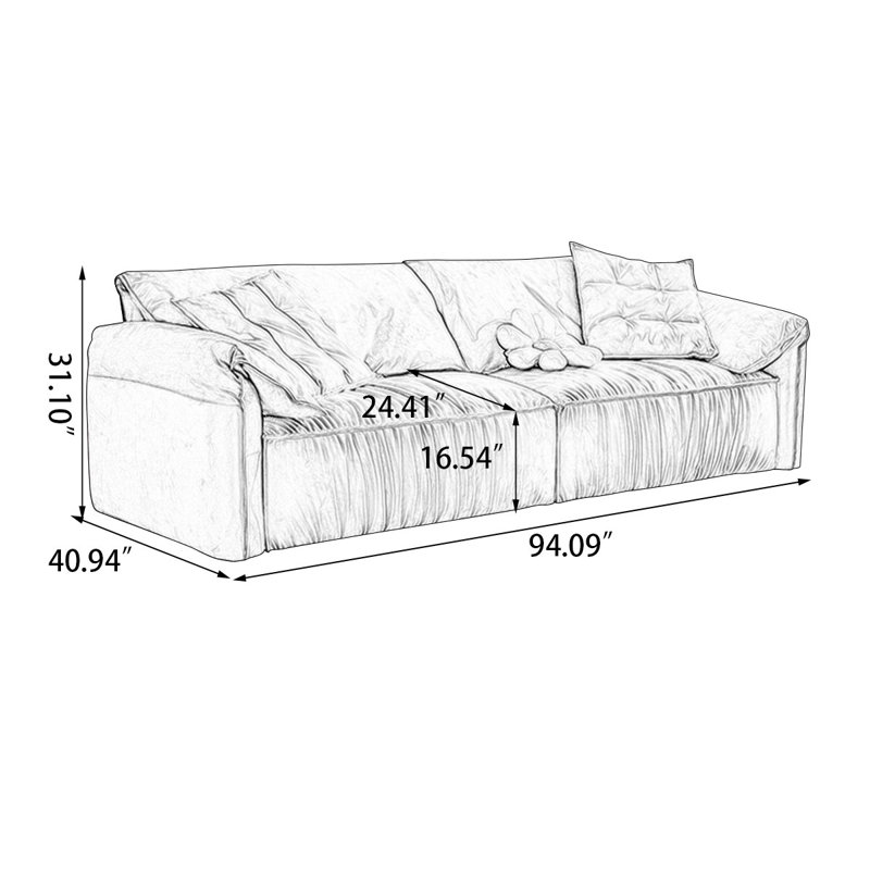 Coussin de canapé modulaire bleu en polyester, Blue