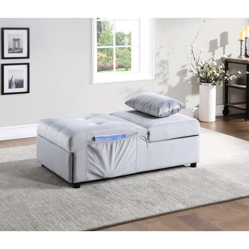 Banc de rangement avec lit escamotable Modern, Gris