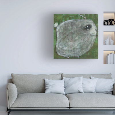 Bolog Ahfolkart White Bunny Canvas Art