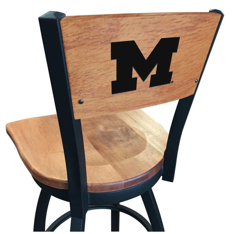 Tabouret tournant NCAA, Érable moyen, Wolverines du Michigan, Tabouret de comptoir (siège d'une hauteur de 25 p
