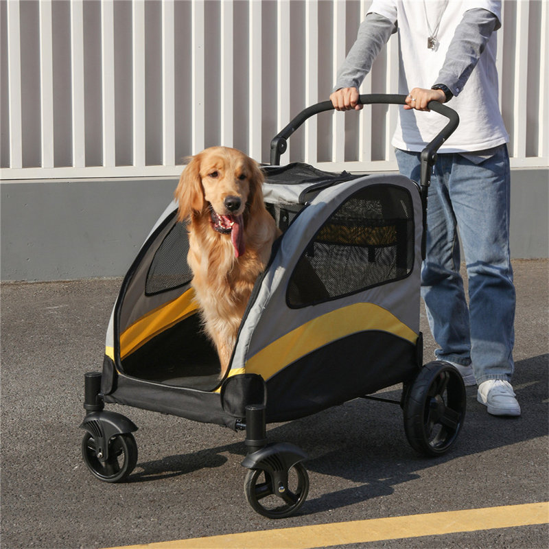 Foldable Pet Stroller, 44" H x 29" W x 39.5" D