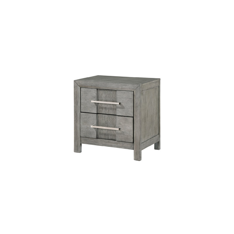 Table de chevet moderne pour chambre à coucher grise avec 2 tiroirs spacieux de style 2 pour le rangement