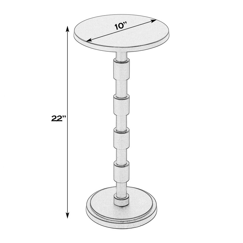 Delano 10 in. W Round All Metal Pedestal Base End Table