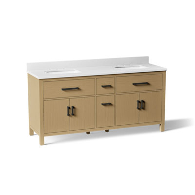 Kresla 60 In. Bathroom Vanity Cabinet With Sinks And Quartz Top