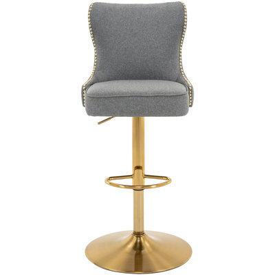 Jiar Swivel Upholstered Adjustable Height Counter Stool with Metal Frame