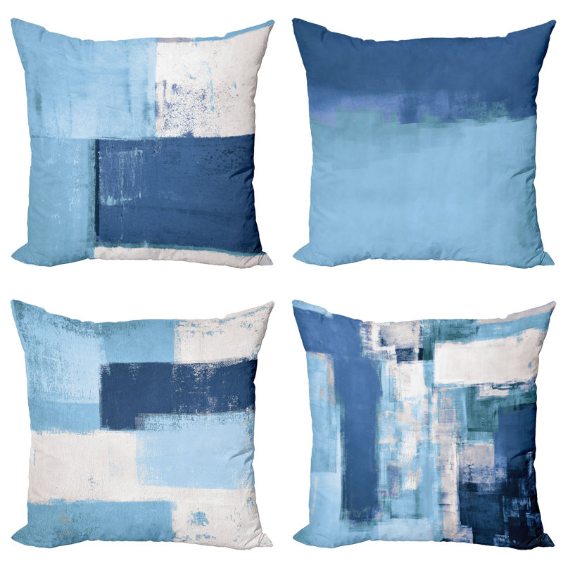 Reversible Pillow Cover, 16" H x 16" W, Dark Violet Blue / Pearl