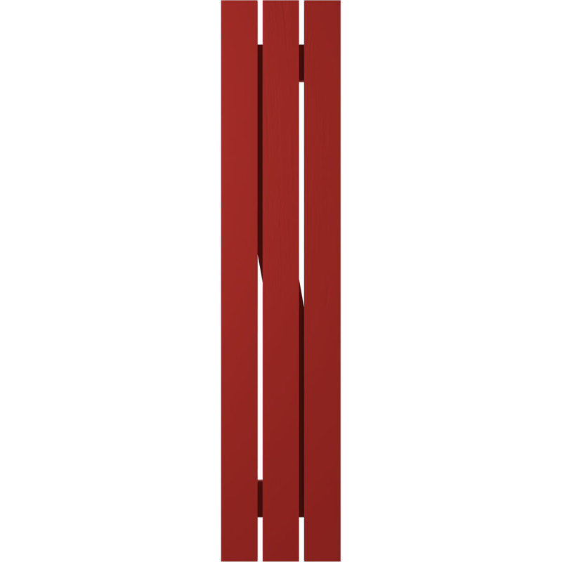 Volets de planche-n-lattes avec barre en Z (par paire) Americraft (2 lattes), Rouge feu, 11 1/2", 58"