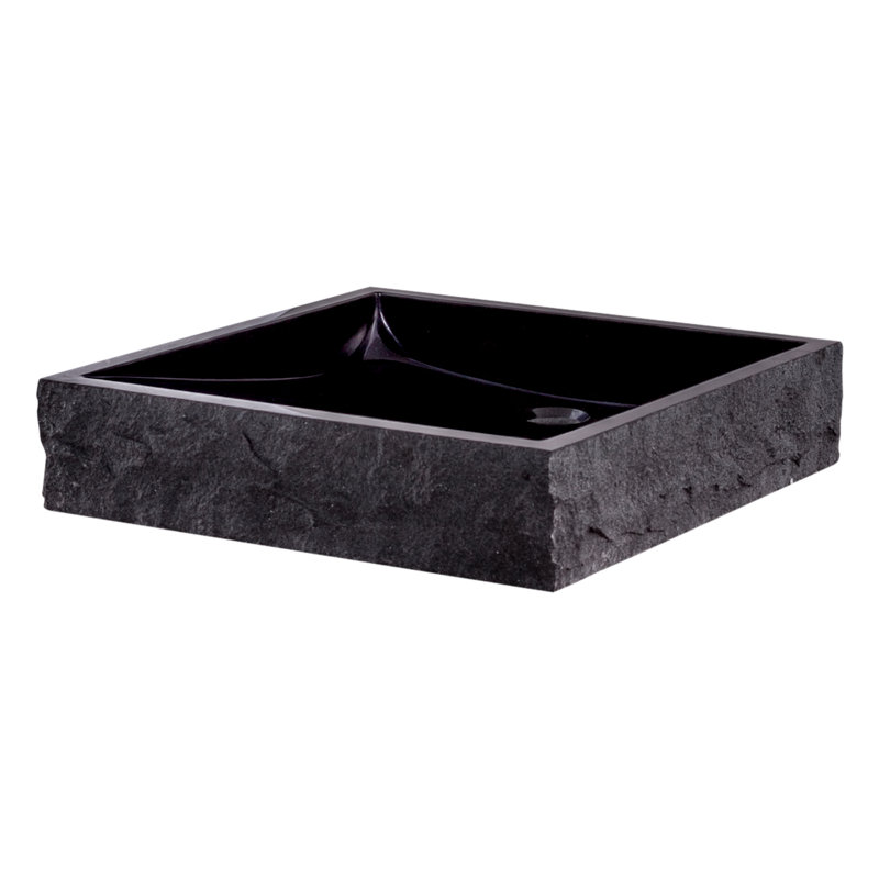 Novatto 18'' Black Stone Square Bathroom Sink