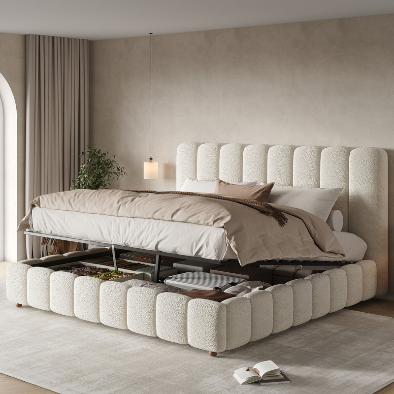 Metal Ottoman Storage Bed, Kingsize (5')