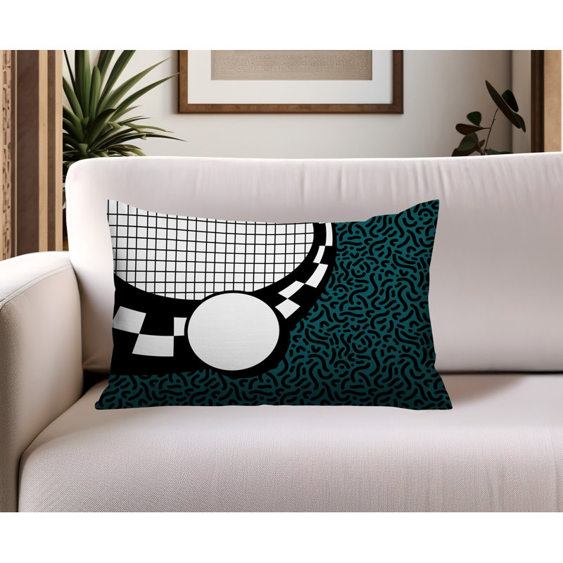 Coussin lombaire réversible Dotrix, Rectangle H 14 po x l 20 po, Émeraude