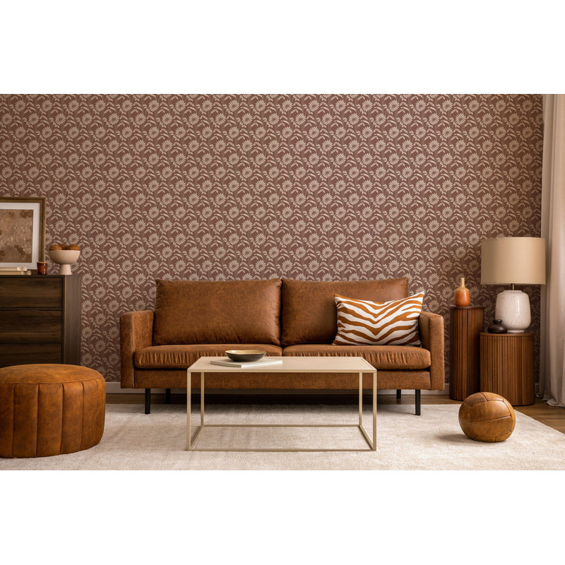 Woodland Bloom - Burgundy Floral Wallpaper