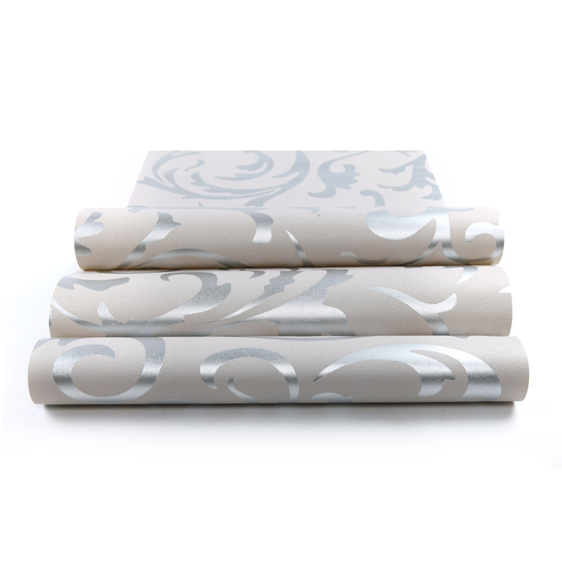 10m x 53cm Textured Matte Wallpaper Roll, Grey/Silver