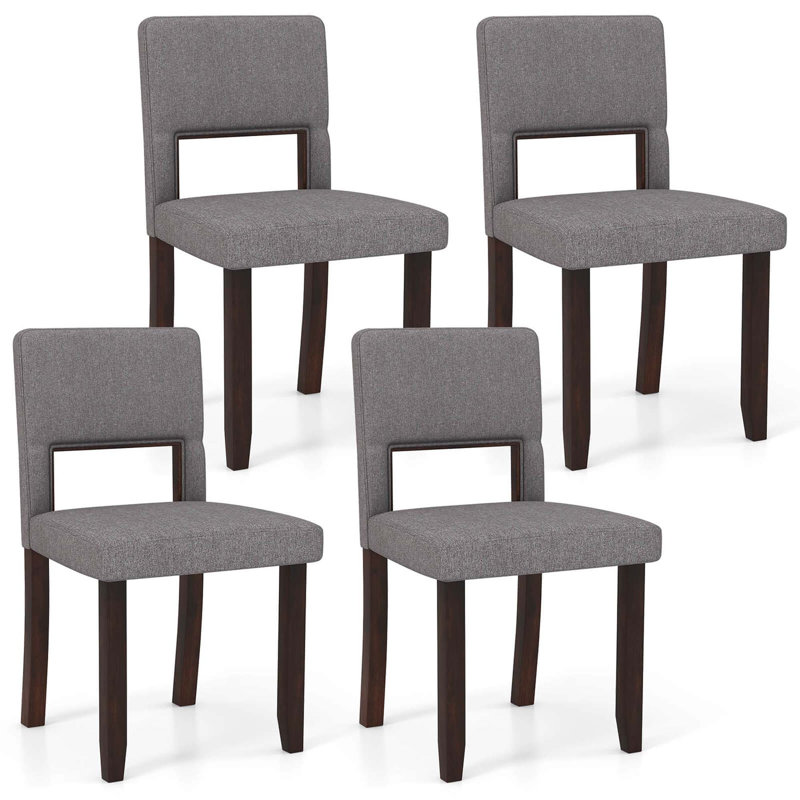 Ensemble de 4 chaises de salle à manger en bois Lark Manor ™ avec assise et dossier rembourrés en bois d'acacia
