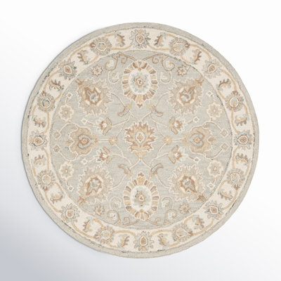Desmondia Handmade Wool Aqua/Ivory Rug