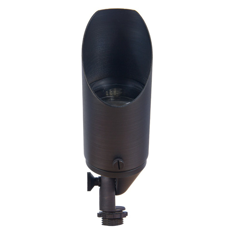 Adjustable Dark Brass LED Outdoor Spotlight with 7W Bulb