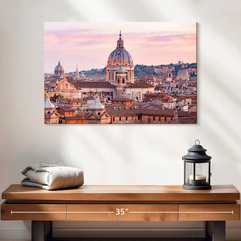 Paysage de coucher de soleil Kavia Rome, H 16 po x l 24 po