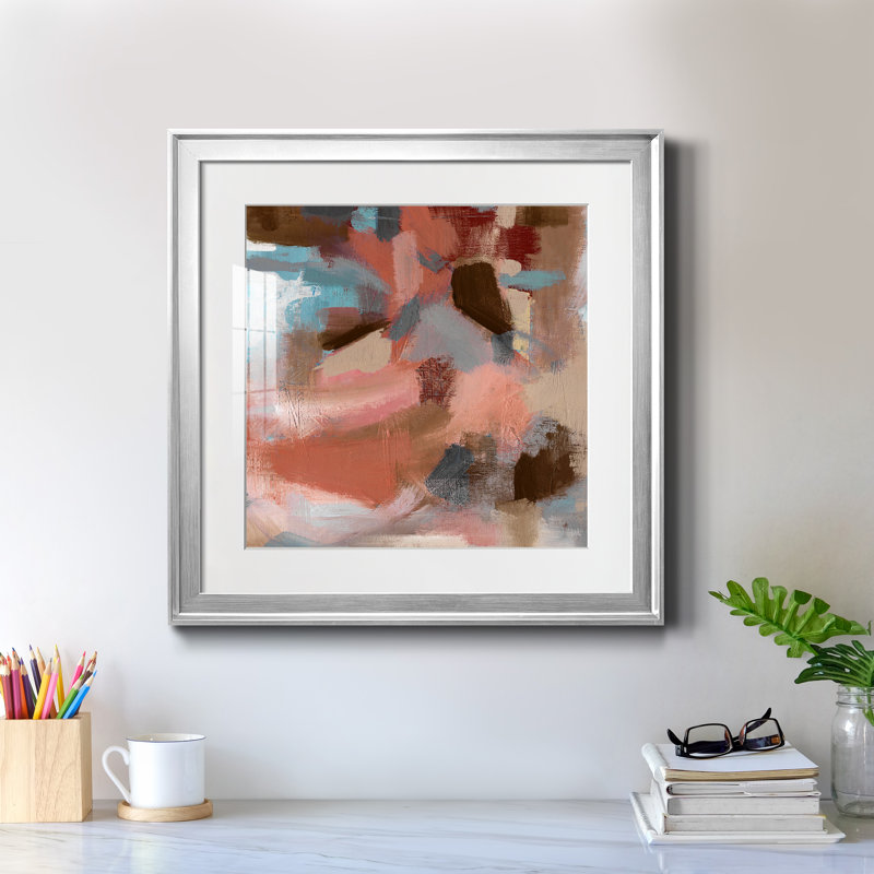 Terra Nova - peinture encadrée, H 22,5 po x l 22,5 po x P 1,5 po, Papier avec cadre argenté