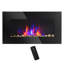 Foyer électrique mural HOMcom 1500W avec effet de flamme, lumière de fond 7 couleurs, noir-304516116