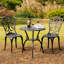 Ensemble de 2 tables et chaises bistro avec trou pour parasol, blanc-179899544