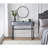 39" Mirrored Makeup Vanity Table with Stainless Steel Base, Mirrored Console Dressing Table with 2 Drawers,Versatile Desk for Bedroom and Office, Grey-1641729178