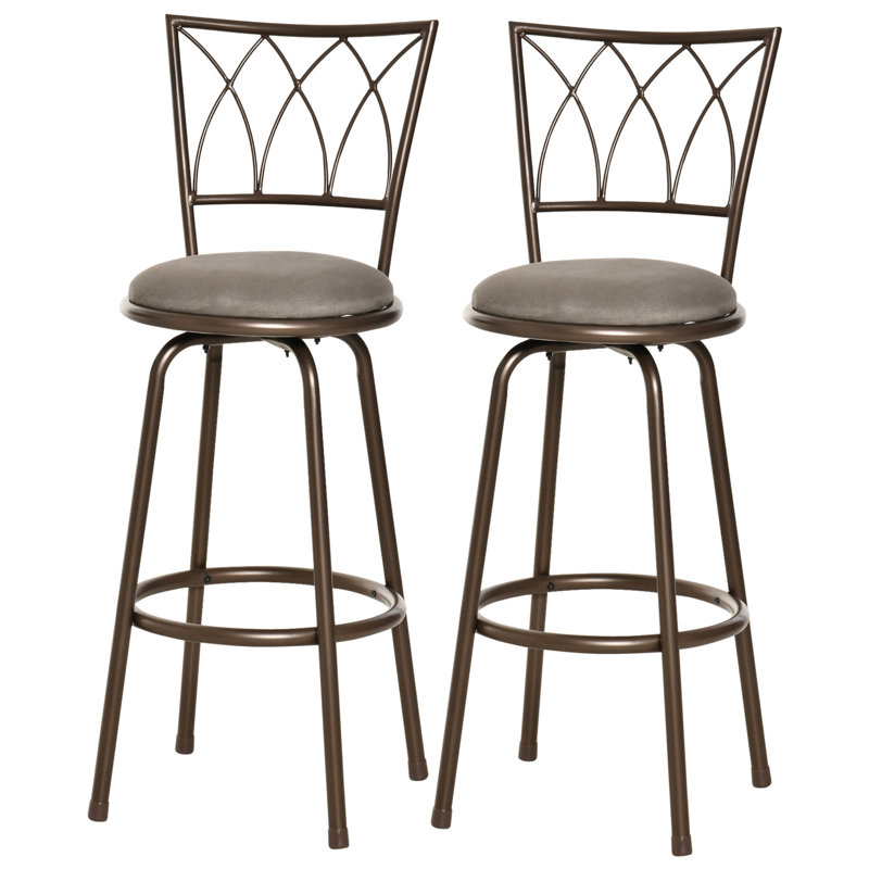 Destrey Swivel Counter Stool with Metal Frame
