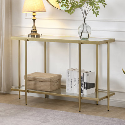 Console Table with Storage Shelves Narrow Hallway Entryway Sofa Table Modern