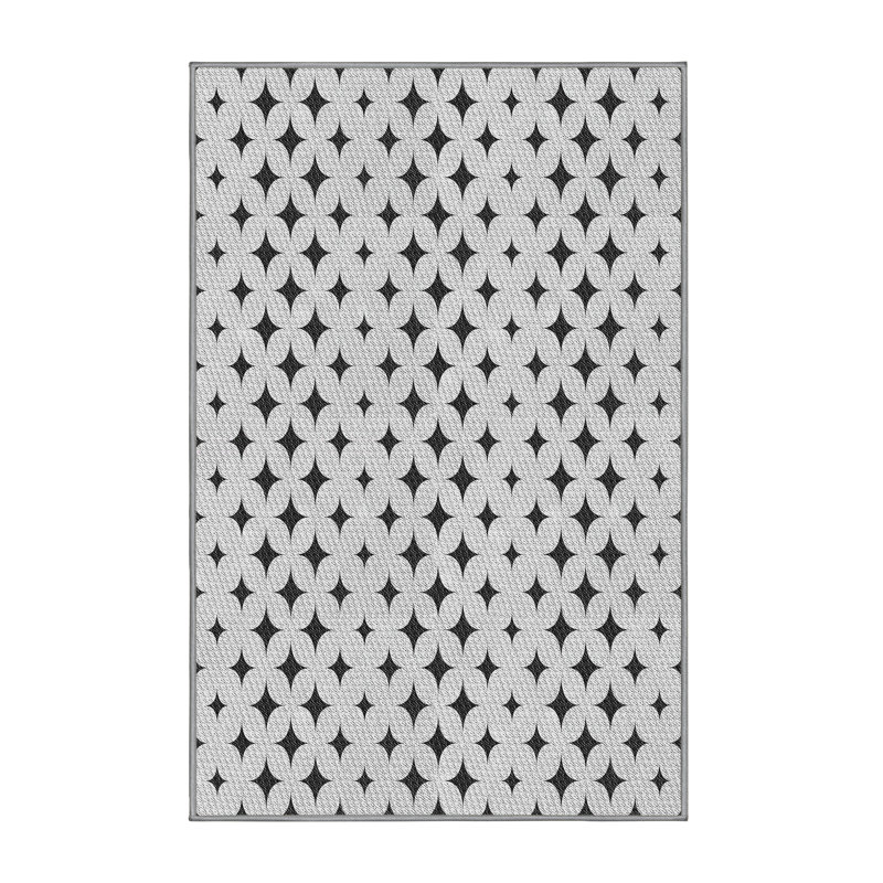 Gris/noir à motif de Jackman Tapis décoratif, Rectangle 8 pi x 10 pi