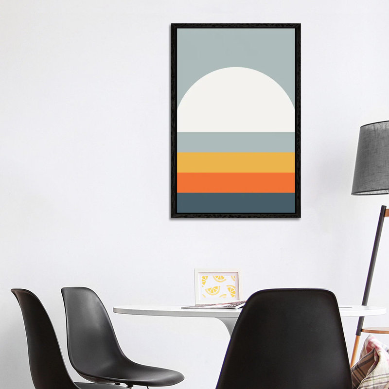 Single Picture Frame Print on Canvas, Black Framed, 101.6 cm H x 66.04 cm W, Silver/White/Corn