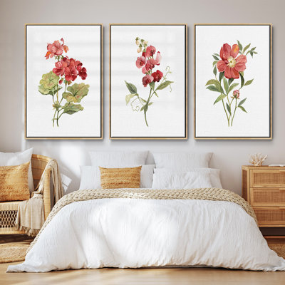 " Scarlet Geranium " 3 - Pieces