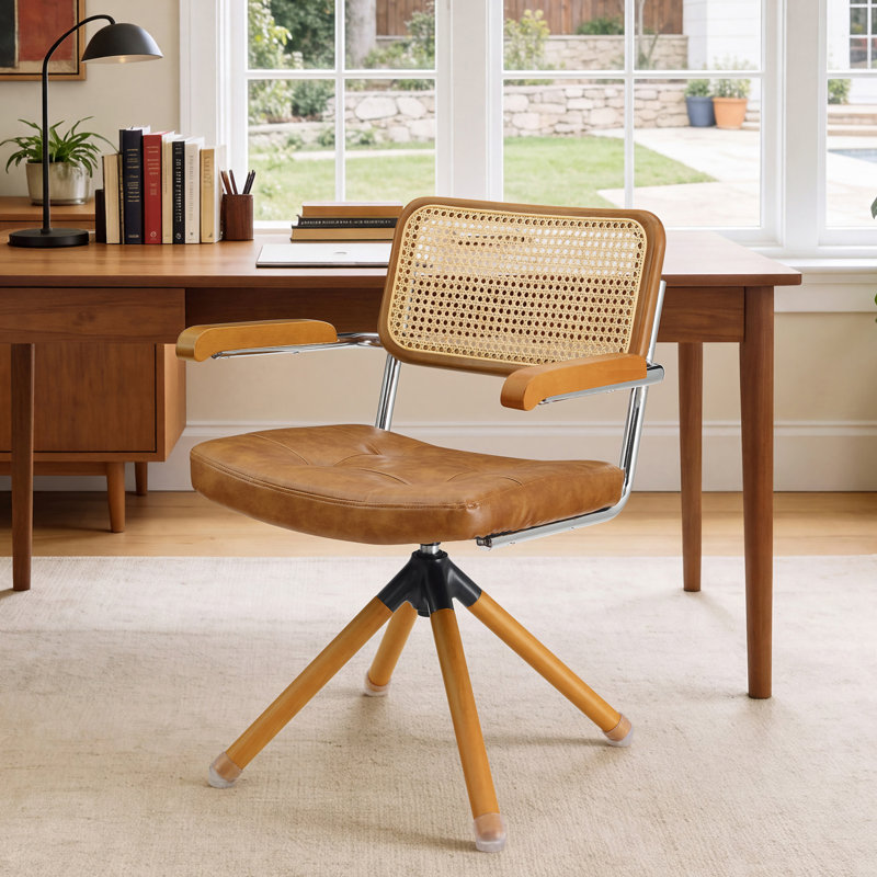 Chaise de bureau Bonneau Mid-Century, Brun