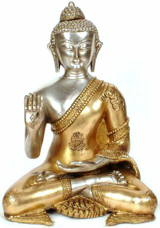 Bouddha dans les Abhaya et Dhyana Mudras
