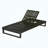 4-Position Adjustable 2-Fold Acacia Wood Outdoor Chaise Lounge with 1.57-Inch Leaf Coconut Cushion for Patio Poolside Backyard Garden, Black Finish (Only one lounge chair included)-129508746