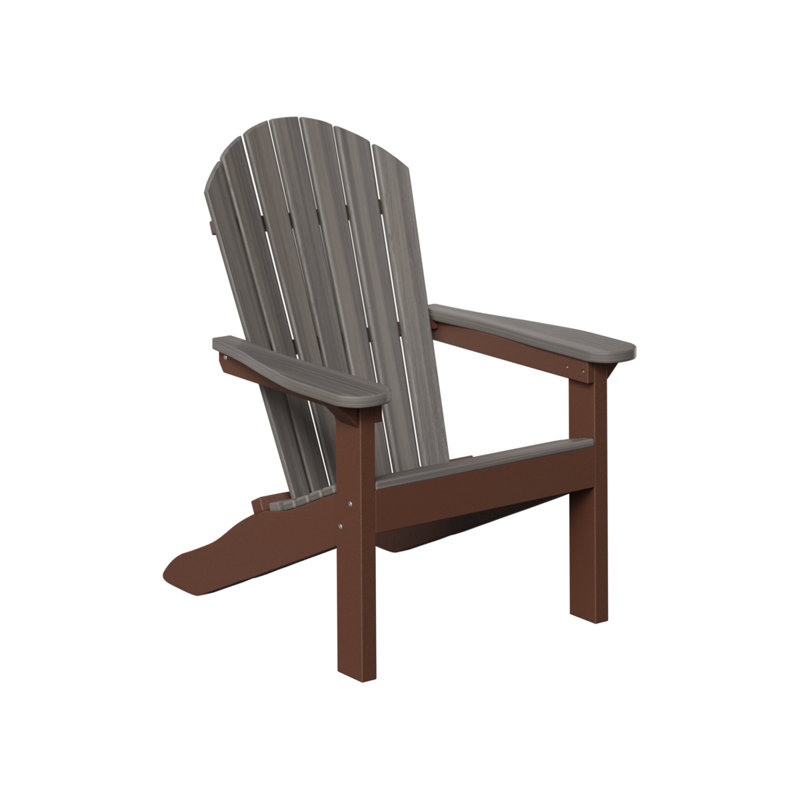Berlin Gardens Kids Comfo Back Adirondack Chair, Coastal Gray/Chocolate Brown