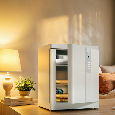 16.14"Household white fingerprint password safe cabinet