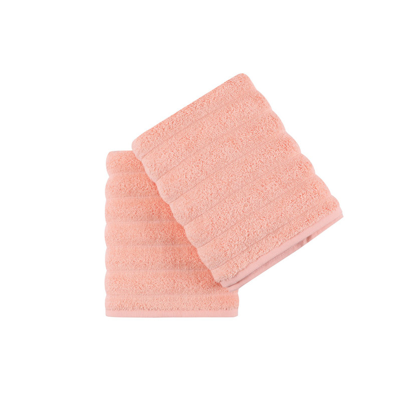 Ensemble de 2 essuie-mains 2 pièces 100% coton, Rose clair