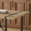 Ensembles de table de salle à manger spacieux et rustiques avec chaises rembourrées, bois aggloméré et métal